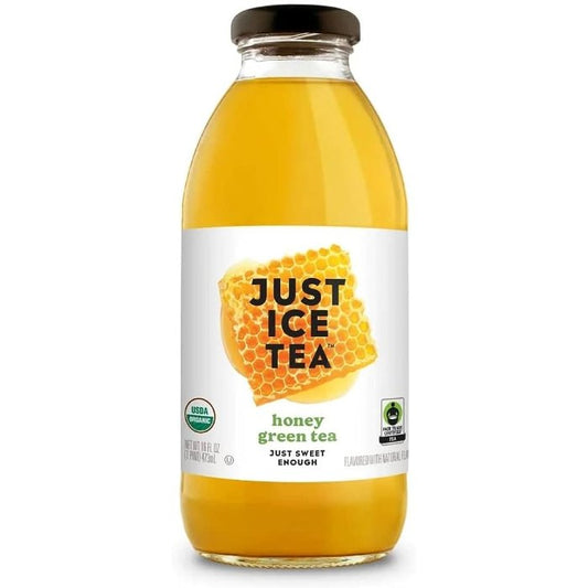 Just Ice Tea - Organic Honey Green Tea, 16 Oz - Pack Of 12