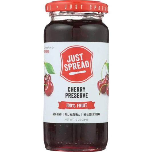 Just Spread - Cherry Preserve 100% Fruit Spread, 10 Oz - Pack Of 6