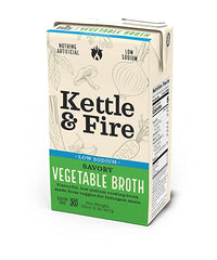 Kettle & Fire - Vegetable Low Sodium Broth, 32 oz | Pack of 6 - PlantX US