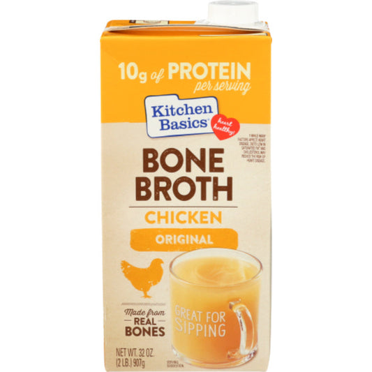 KITCHEN BASICS BROTH BNE CHKN 32 OZ - Pack of 12