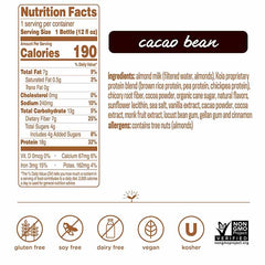 Koia - Vegan Protein Drinks - Cacao Bean, 12oz - back