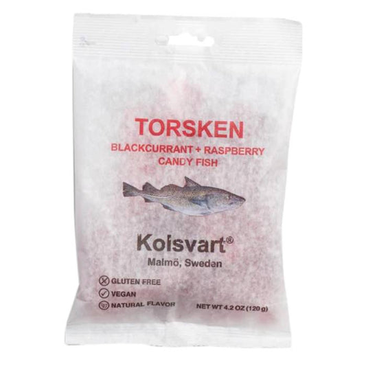 Kolsvart - Candy Fish Torsken Blackcurrent + Raspberry, 4.2oz