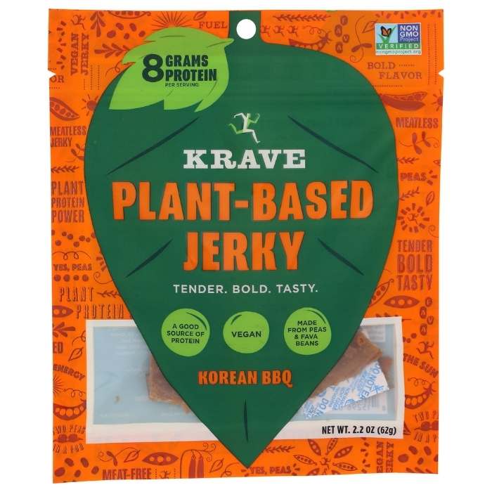 Krave - Plant-Based Korean BBQ Jerky, 2.2oz - front