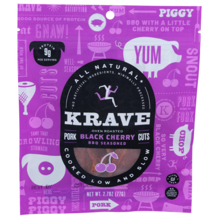 KRAVE - JERKY PORK BLK CHRY BBQ 2.7 OZ - Pack of 8