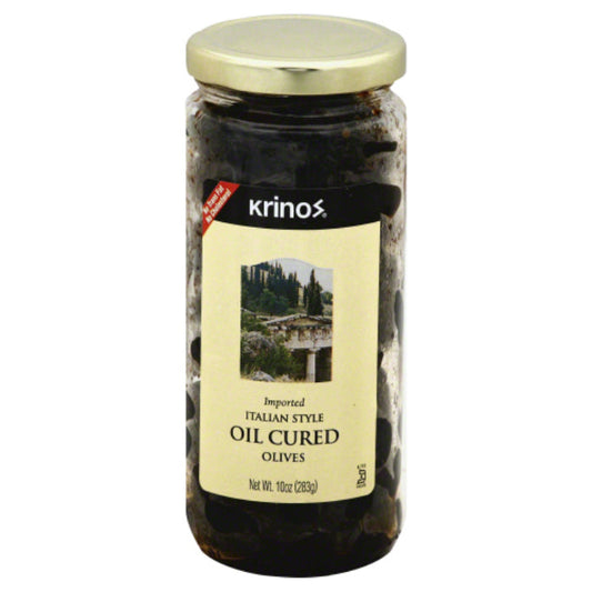 KRINOS - OLIVE CURED IN OIL 10 OZ - Pack of 6