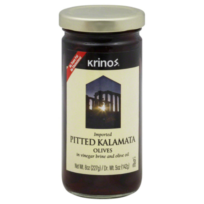 KRINOS - OLIVE KALAMATA PITTED 8 OZ - Pack of 6