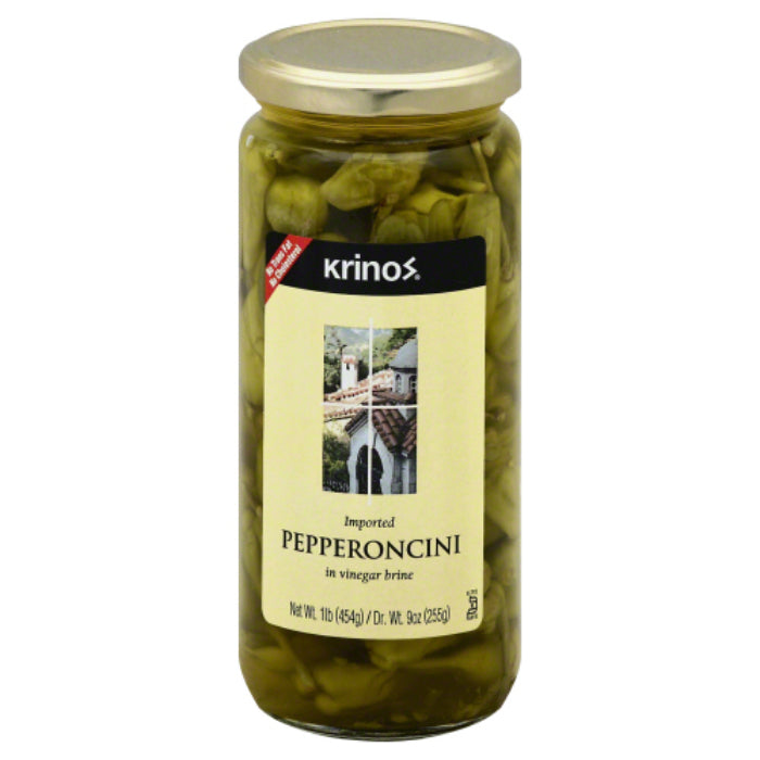 KRINOS - PEPPERONCINI 16 OZ - Pack of 6