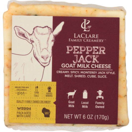 Laclare Farms - Pepper Jack Goat Milk Cheese, 6 Oz - Pack of 12