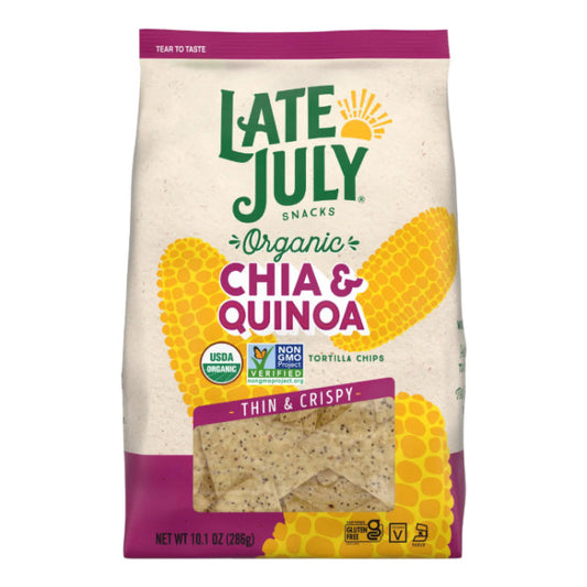 Late July - Organic Chia & Quinoa Tortilla Chips, 10.1 Oz - Pack of 9
