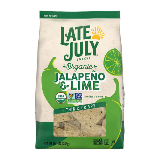Late July - Organic Jalapeno & Lime Tortilla Chips, 10.1 Oz - Pack of 9