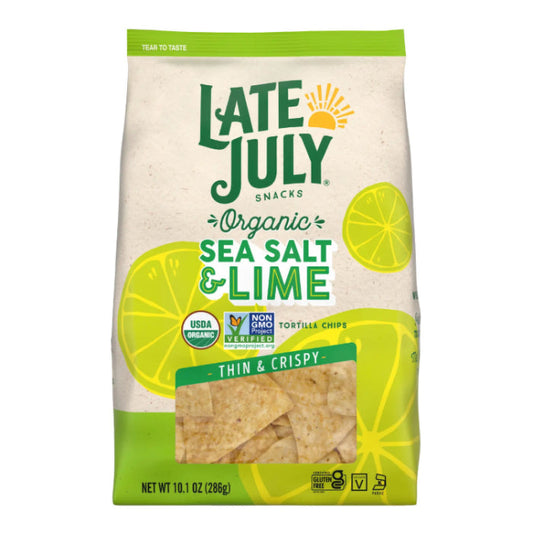 Late July - Organic Sea Salt & Lime Tortilla Chips, 10.1 Oz - Pack of 9