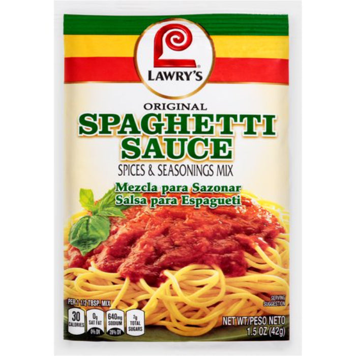 Lawry's - Original Spaghetti Sauce, 1.5 Oz - Pack of 12