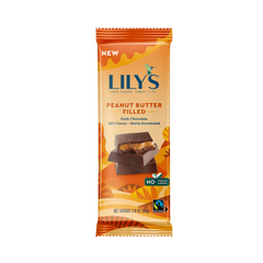 Lily's Sweets - Peanut Buter Filled Dark Chocolate Bar, 2.8 Oz - Pack of 12
