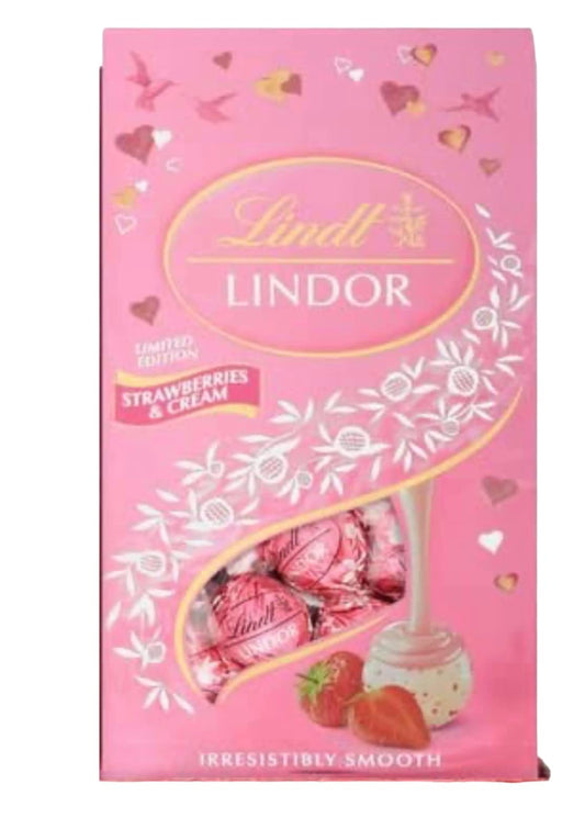 Lindt - Lindor Strawberries & Cream Bar, 8.5 Oz - Pack of 12