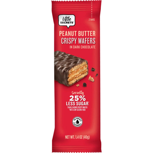 Little Secrets - Peanut Butter Crispy Wafers in Dark Chocolate, 1.4 Oz - Pack of 12