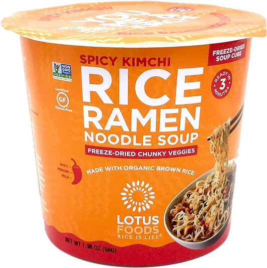 Lotus Foods - Spicy Kimchi Rice Ramen Noodle Soup, 1.98 Oz - Pack of 6