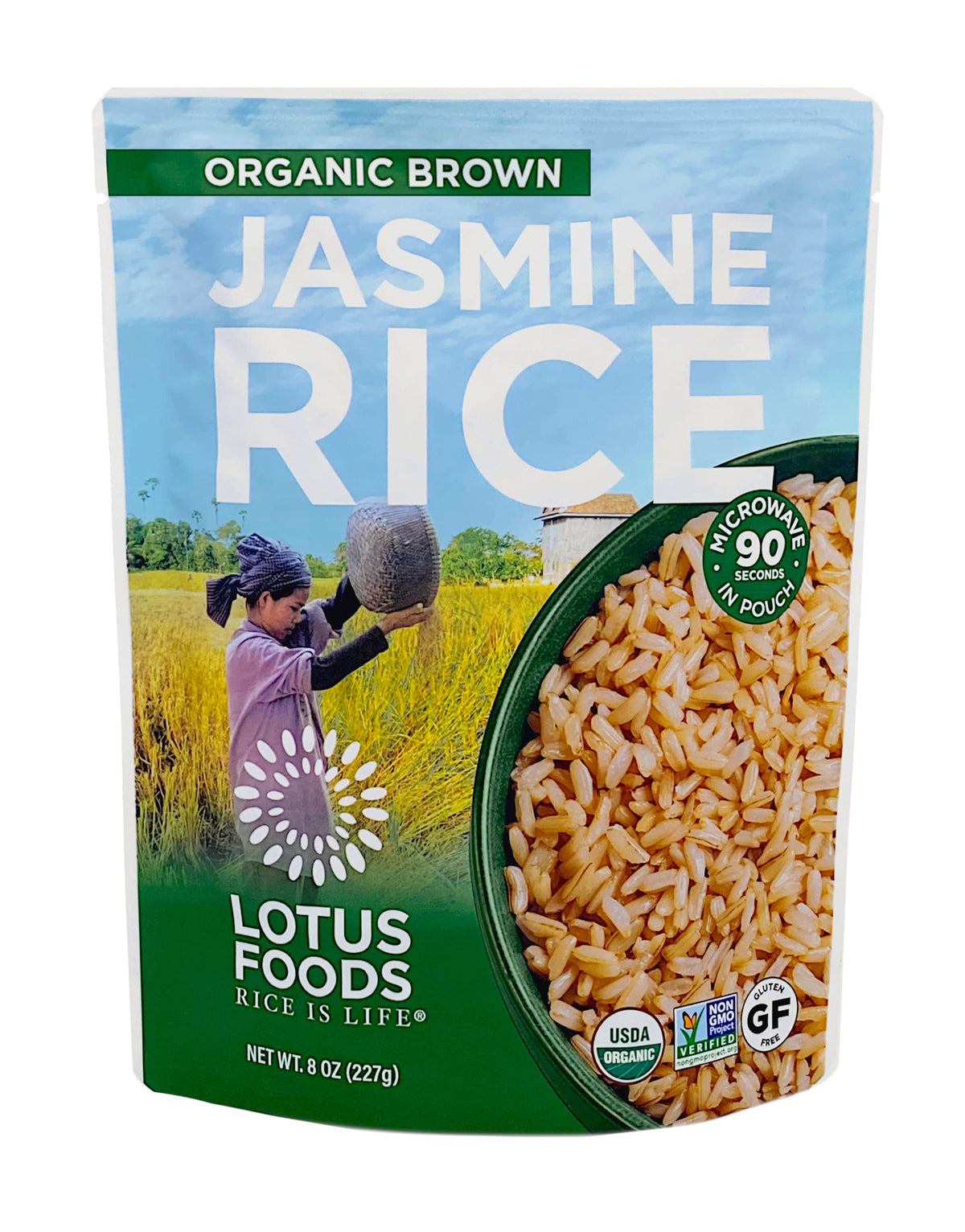 LOTUS FOODS RICE JASMINE BROWN ORG 8 OZ - Pack of 6