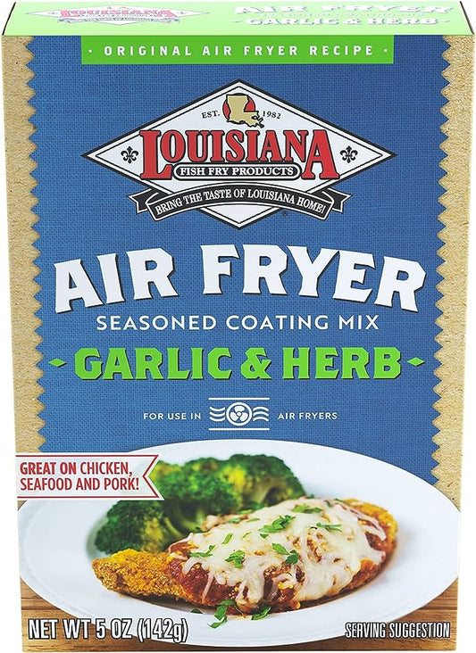 Louisiana Fish Fry - Air Fryer Garlic & Herb Coating Mix, 5 Oz - Pack of 6