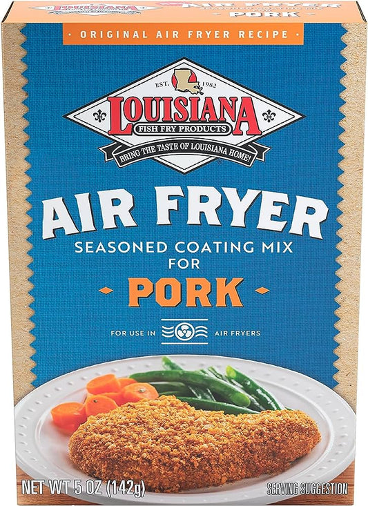 Louisiana Fish Fry - Air Fryer Pork Seasoned Coating Mix, 5 Oz - Pack of 6