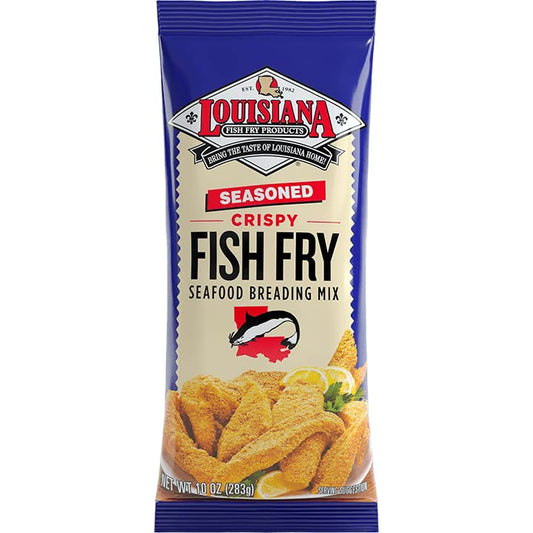 Louisiana Fish Fry - Seasoned Crispy Fish Fry Mix, 10 Oz - Pack of 12