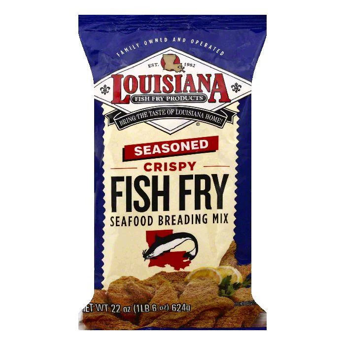 Louisiana Fish Fry - Seasoned Crispy Fish Fry Seafood Mix, 22 Oz | Pack of 12