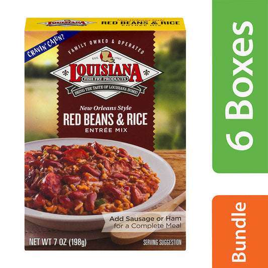 Louisiana Fish Fry - New Orleans Style Red Beans & Rice Mix, 7 Oz - Pack of 6