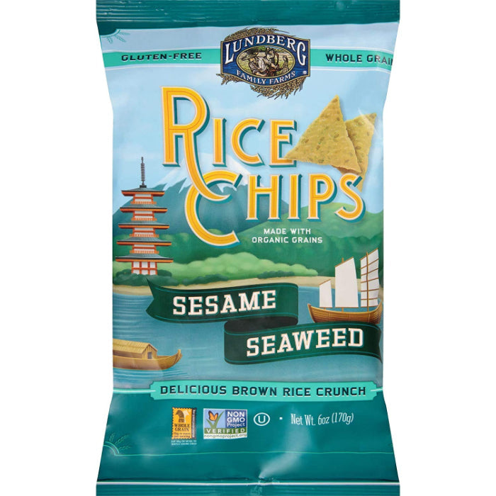 Lundberg - Organic Sesame Seaweed Rice Chips, 6 Oz - Pack of 12