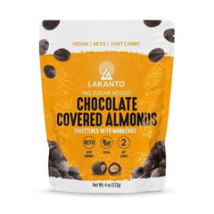 Lakanto - No Sugar Added Chocolate Covered Almonds, 4 Oz | Pack of 8