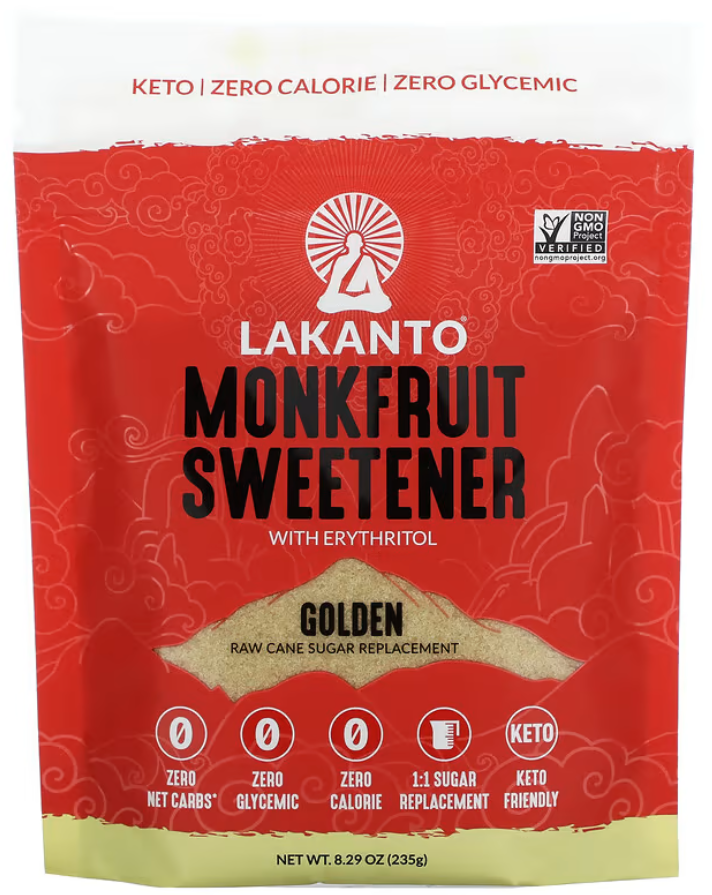 Lakanto - Monkfruit Sweetener with Erythritol, Golden, 8.29  Oz  Pack of 8