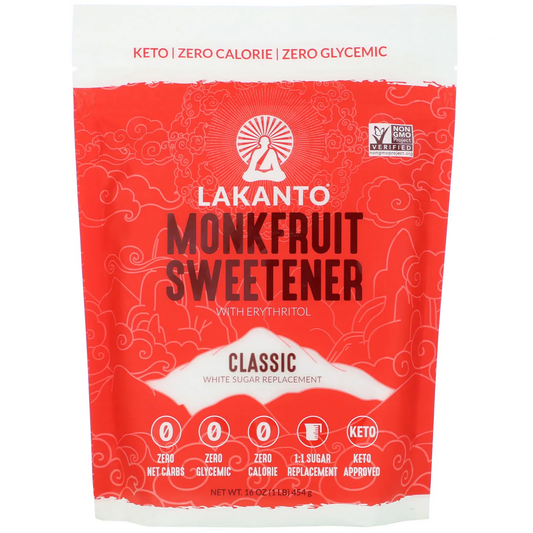 Lakanto, Monkfruit Sweetener with Erythritol, Classic, 16 oz
 | Pack of 8 - PlantX US