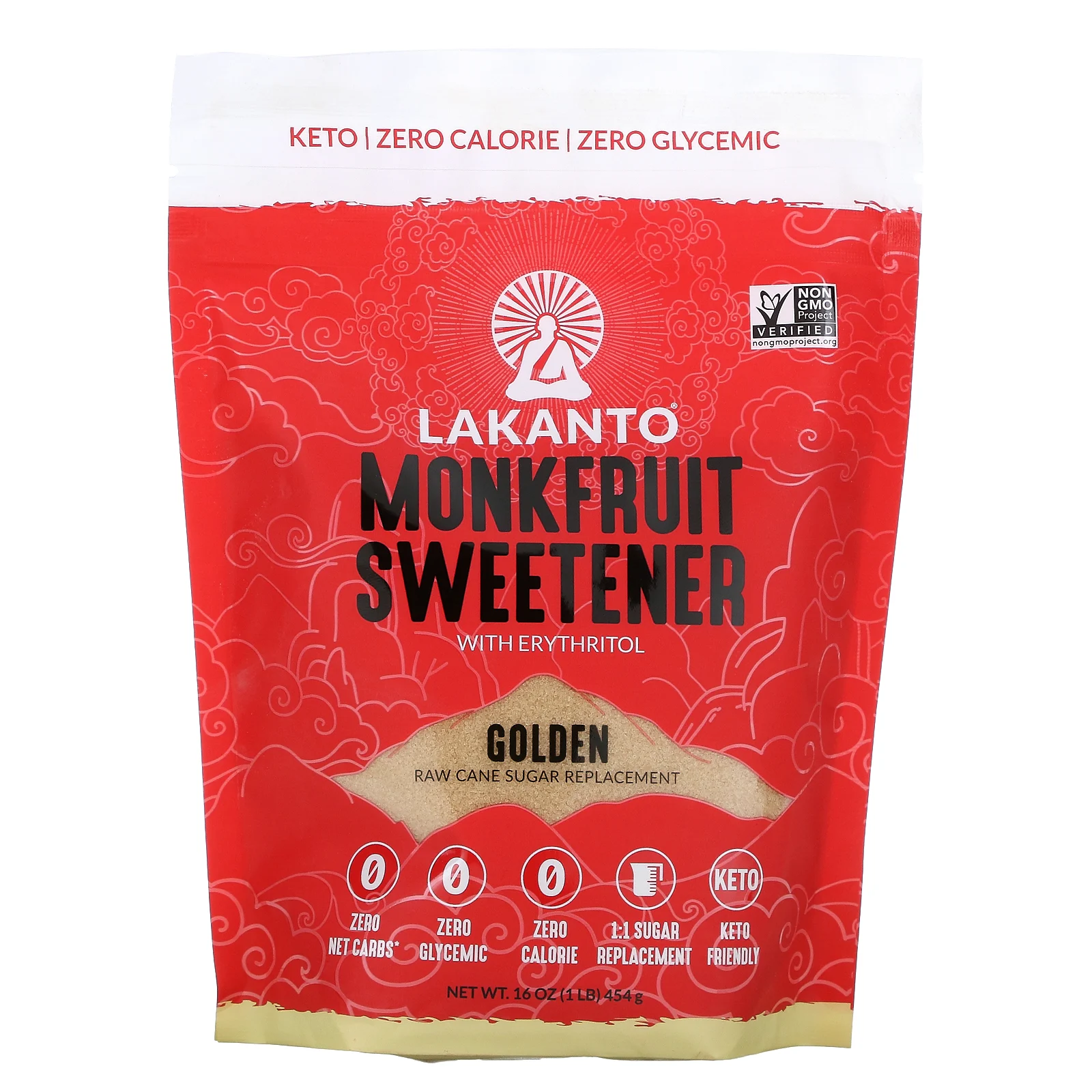 Lakanto, Monkfruit Sweetener with Erythritol, Golden, 16 oz
 | Pack of 8 - PlantX US