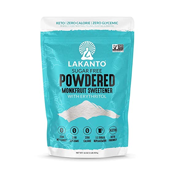 Lakanto, Powdered Monkfruit Sweetener with Erythritol, Sugar Free, 1 LBS
 | Pack of 8 - PlantX US