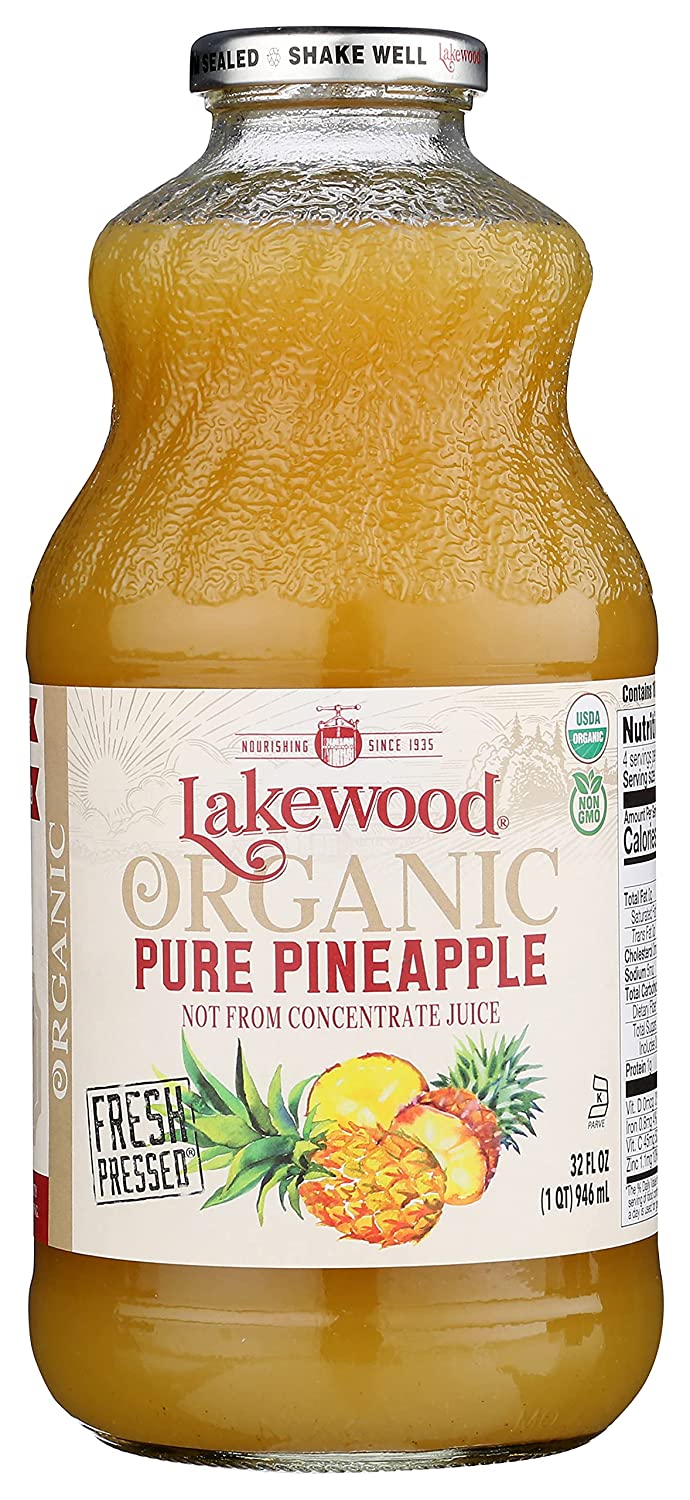 Lakewood Juice Pure Pineapple Organic , 32 Fl Oz
 | Pack of 6 - PlantX US