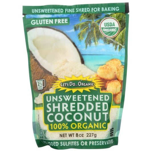 Let's Do Organic 100% Shredded Coconut - Unsweetened 8 Oz
 | Pack of 12 - PlantX US