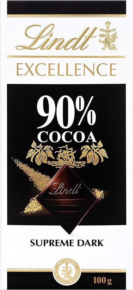 Lindt - Supreme Dark Excellence 90% Cocoa Bar, 3.5 Oz | Pack of 12