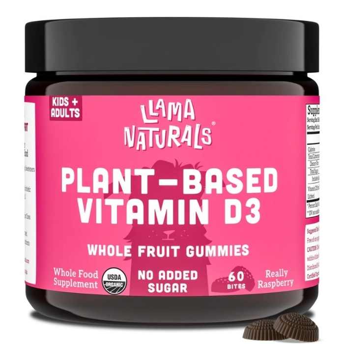 Llama Naturals - Plant-Based Organic Vitamin D3 Gummies, 60ct