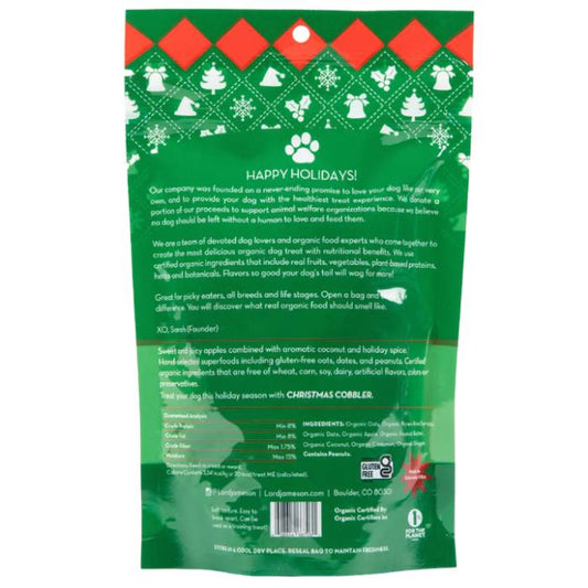 Lord Jameson - Organic Holiday Dog Treats Christmas Cobbler, 6oz  - Back