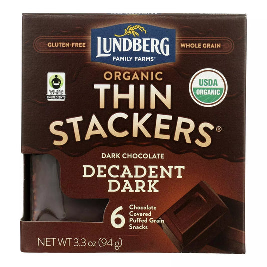 Lundberg Rice Cake Dark Chocolate Thin Organic 3.3 Oz - Pack of 6