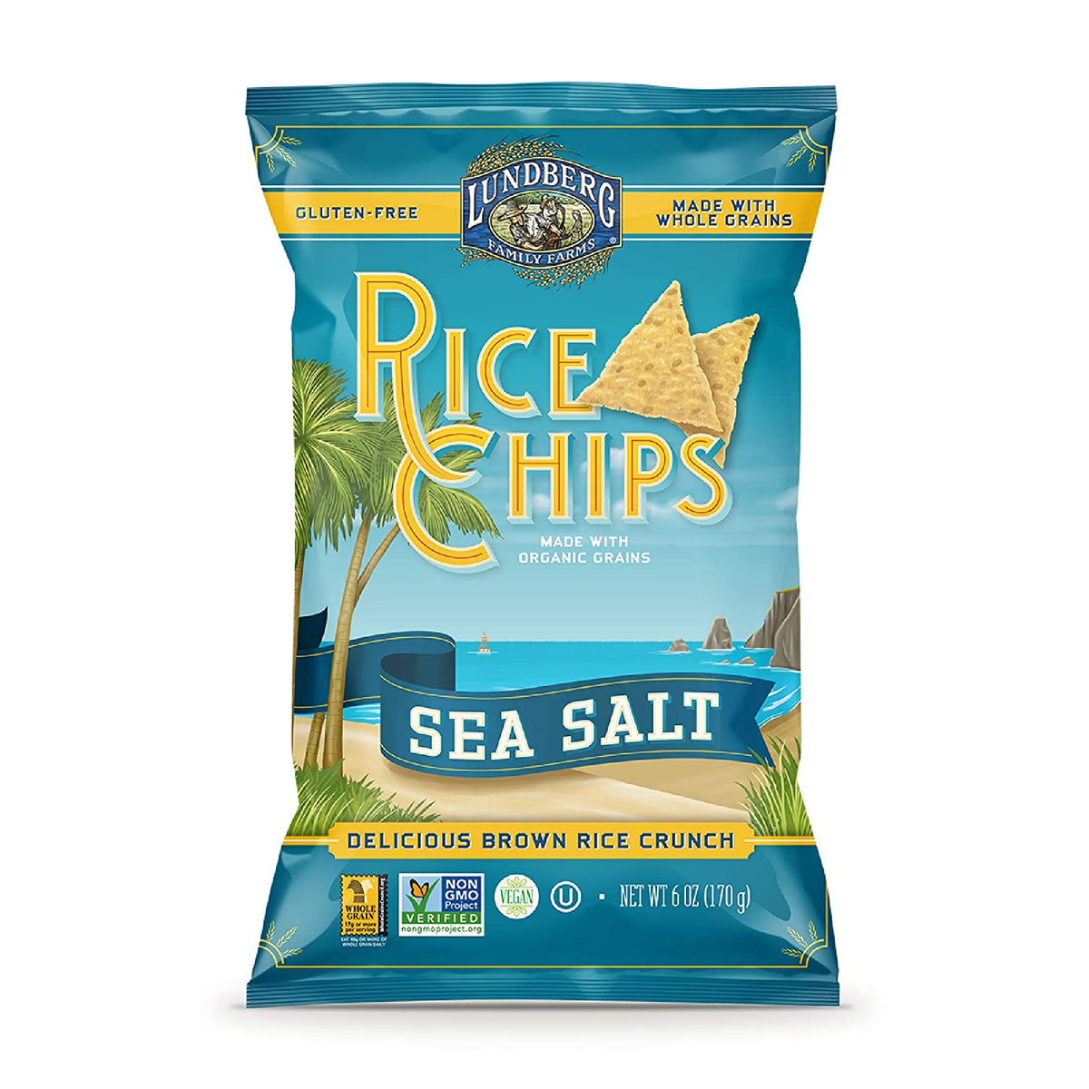 Lundberg, Rice Chips, Sea Salt, 6 oz
 | Pack of 12 - PlantX US