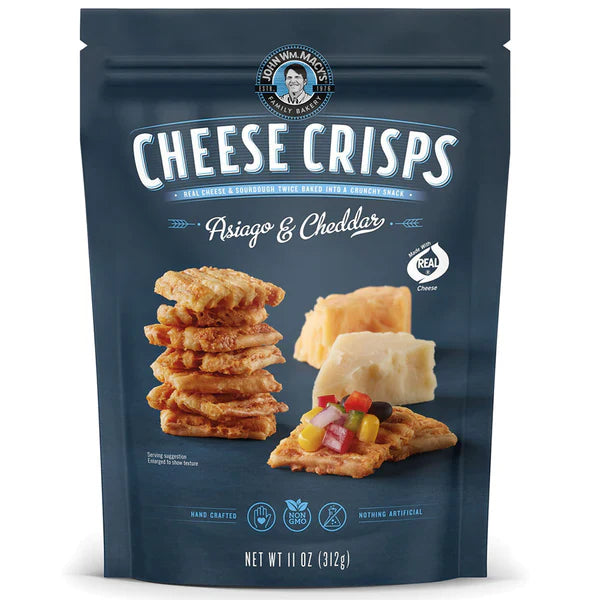 MACYS - CHEESE CRISPS ASIAGO & CHEDDAR BAG, 11 OZ - Pack of 12