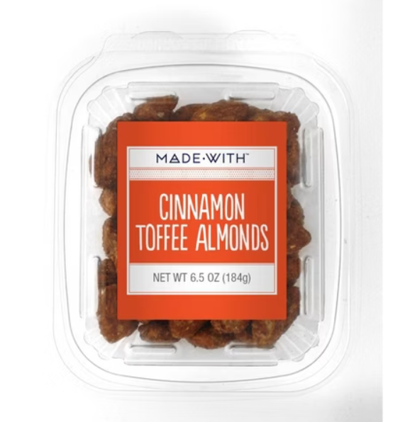 MADE WITH - ALMOND CINNAMON TOFFEE TUB, 6.5 OZ - Pack of 12