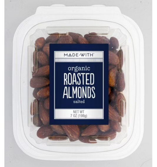 MADE WITH - ALMONDS ROASTED SALTED TUB, 7 OZ - Pack of 12