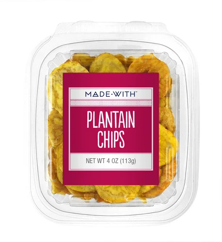 MADE WITH - DRIED FRUIT PLANTAIN CHIPS TUB, 4 OZ - Pack of 12