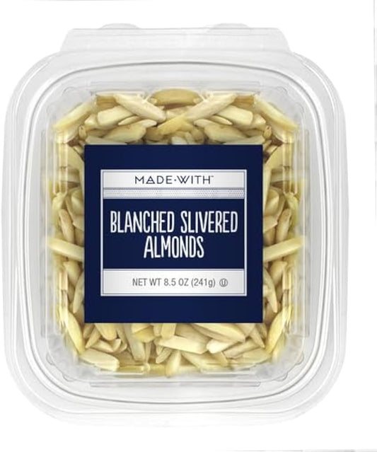 MADE WITH - NUT ALMOND SLIVERED BLANCHED TUB, 8.5 OZ - Pack of 12