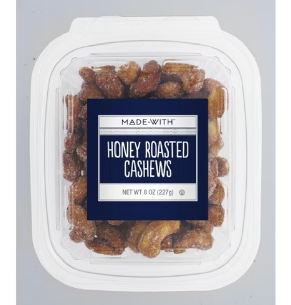 MADE WITH - NUT CASHEW HONEY ROASTED TUB, 8 OZ - Pack of 12