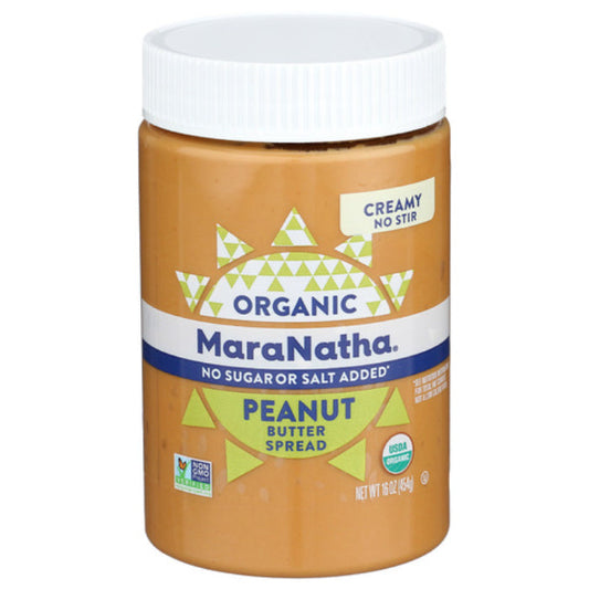 MARANATHA - ORGANIC PEANUT BUTTER NO STIR CREAMY, 16 OZ | Pack of 6