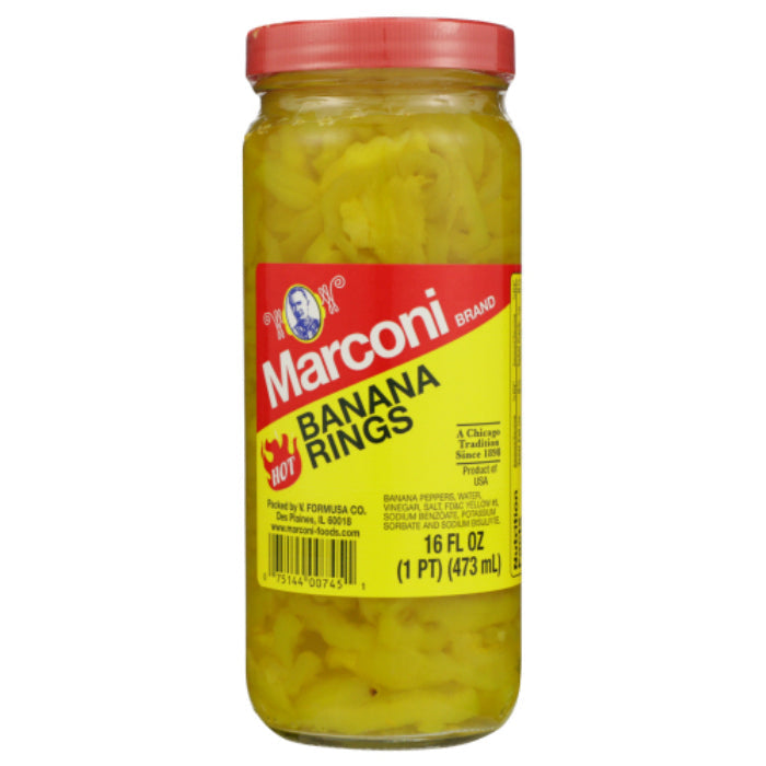 MARCONI PEPPER BANANA HOT RINGS 16 OZ - Pack of 12