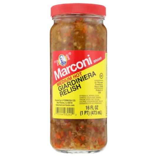 MARCONI RELISH GIARDINIERA MED 16 OZ - Pack of 12