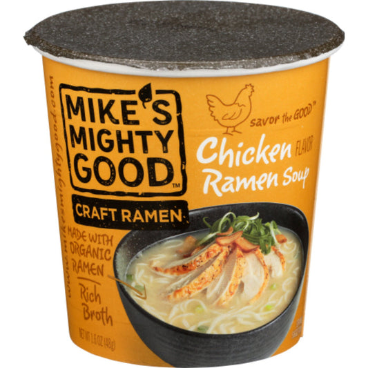 MIKES MIGHTY GOOD - CHICKEN RAMEN SOUP CUP, 1.6 OZ | Pack of 6