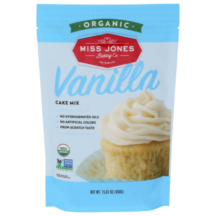 MISS JONES BAKING - ORGANIC CAKE MIX VANILLA, 15.87 OZ | Pack of 6